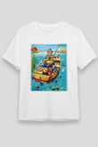 Balıkçı Beyaz Unisex Tişört T-Shirt - TişörtFabrikası