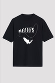 Balıkçı Siyah Unisex Tişört T-Shirt - TişörtFabrikası