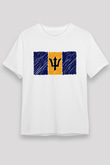 Barbados Beyaz Unisex Tişört T-Shirt - TişörtFabrikası