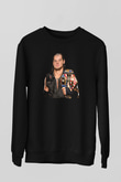 Baron Corbin Baskılı Unisex Siyah Sweatshirt