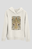 Başak Burcu Baskılı Beyaz Unisex Hoodie