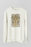 Başak Burcu Baskılı Beyaz Unisex Sweatshirt