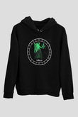 Başak Burcu Baskılı Unisex Siyah Hoodie