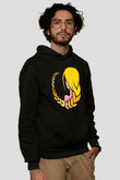 Başak Burcu Baskılı Unisex Siyah Hoodie