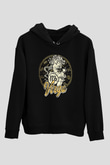 Başak Burcu Baskılı Unisex Siyah Hoodie