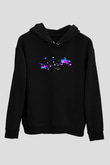 Başak Burcu Baskılı Unisex Siyah Hoodie