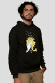 Başak Burcu Baskılı Unisex Siyah Hoodie