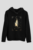 Başak Burcu Baskılı Unisex Siyah Hoodie