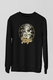 Başak Burcu Baskılı Unisex Siyah Sweatshirt