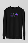 Başak Burcu Baskılı Unisex Siyah Sweatshirt