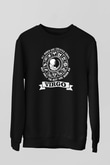 Başak Burcu Baskılı Unisex Siyah Sweatshirt