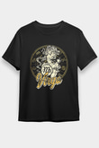 Başak Burcu Baskılı Unisex Siyah Tişört - Tshirt