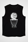 Basketbol Baskılı Unisex Siyah  Kolsuz Tişört