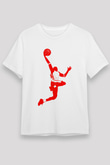 Basketbol Beyaz Unisex Tişört T-Shirt - TişörtFabrikası