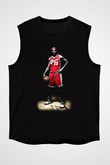 Basketbol Siyah Unisex Kolsuz Tişört