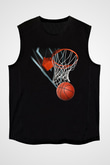 Basketbol Siyah Unisex Kolsuz Tişört