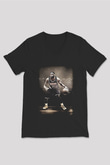 Basketbol Siyah Unisex V Yaka Tişört T-Shirt
