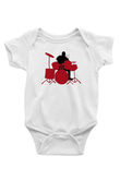 Bateri Baskılı Beyaz Unisex Bebek Body - Zıbın