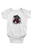 Bateri Baskılı Beyaz Unisex Bebek Body - Zıbın