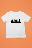 Bateri Baskılı Beyaz Unisex Beyaz Çocuk Tişört - Tshirt