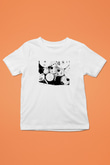 Bateri Baskılı Beyaz Unisex Beyaz Çocuk Tişört - Tshirt