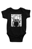 Bateri Baskılı Unisex Siyah Bebek Body - Zıbın