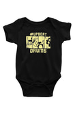 Bateri Baskılı Unisex Siyah Bebek Body - Zıbın