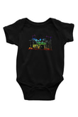 Bateri Baskılı Unisex Siyah Bebek Body - Zıbın