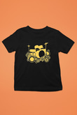 Bateri Baskılı Unisex Siyah Çocuk Tişört - Tshirt