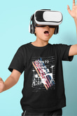Bateri Baskılı Unisex Siyah Çocuk Tişört - Tshirt