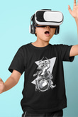 Bateri Baskılı Unisex Siyah Çocuk Tişört - Tshirt