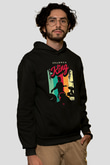 Bateri Baskılı Unisex Siyah Hoodie