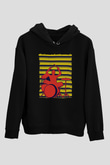 Bateri Baskılı Unisex Siyah Hoodie