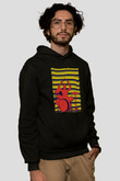 Bateri Baskılı Unisex Siyah Hoodie