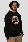 Bateri Baskılı Unisex Siyah Hoodie