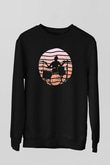 Bateri Baskılı Unisex Siyah Sweatshirt