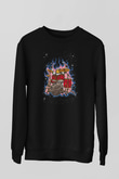 Bateri Baskılı Unisex Siyah Sweatshirt