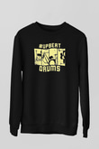 Bateri Baskılı Unisex Siyah Sweatshirt