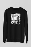 Bateri Baskılı Unisex Siyah Sweatshirt