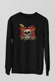Bateri Baskılı Unisex Siyah Sweatshirt