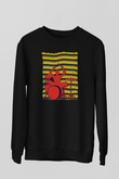 Bateri Baskılı Unisex Siyah Sweatshirt