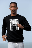 Bateri Baskılı Unisex Siyah Sweatshirt
