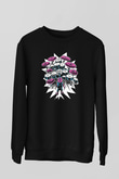 Bateri Baskılı Unisex Siyah Sweatshirt