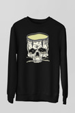 Bateri Baskılı Unisex Siyah Sweatshirt