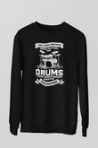 Bateri Baskılı Unisex Siyah Sweatshirt