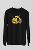 Bateri Baskılı Unisex Siyah Sweatshirt