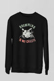 Bateri Baskılı Unisex Siyah Sweatshirt