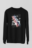 Bateri Baskılı Unisex Siyah Sweatshirt