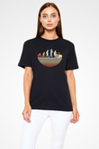 Bateri Baskılı Unisex Siyah Tişört - Tshirt