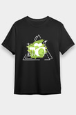 Bateri Baskılı Unisex Siyah Tişört - Tshirt